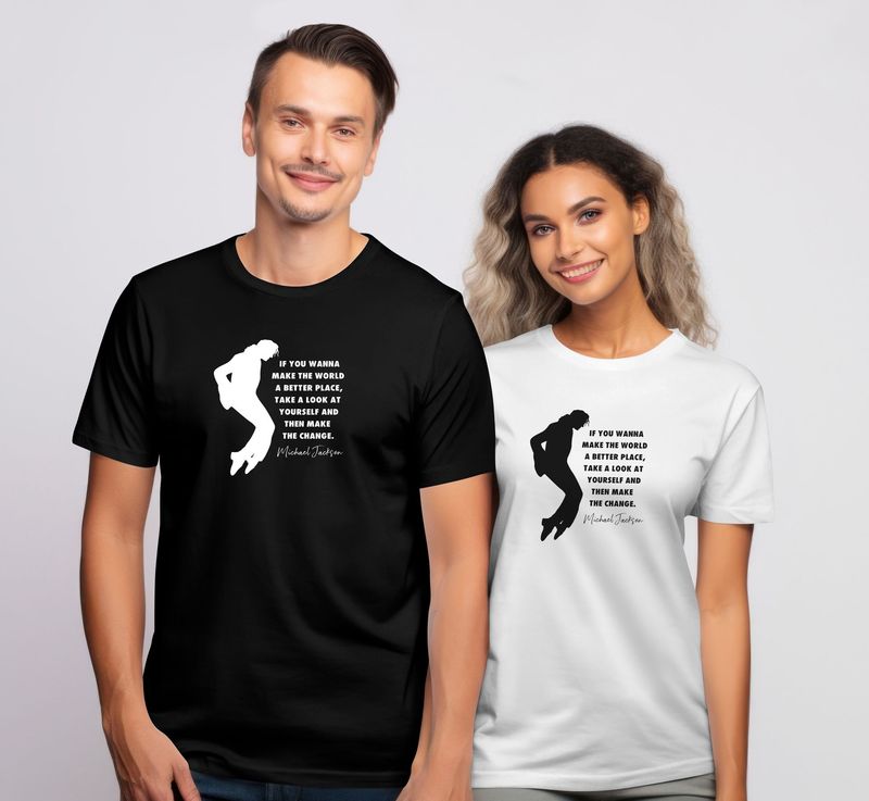 Man in the Mirror with MJ Silhouette