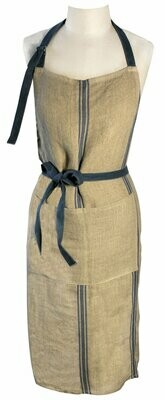 Thieffry Linen Blue Striped Full Apron