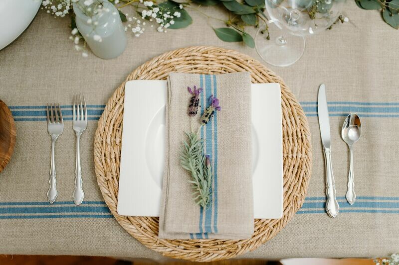 Thieffry Blue Striped Linen Napkin 