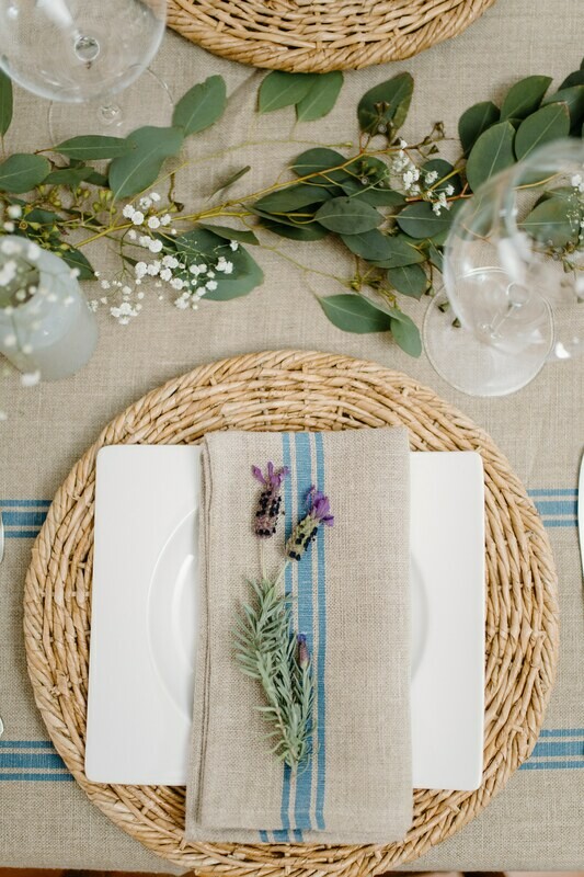 Thieffry Blue Striped Linen Napkin 