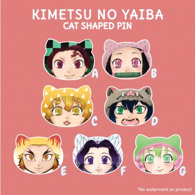 Kimetsu no Yaiba cat shaped pins