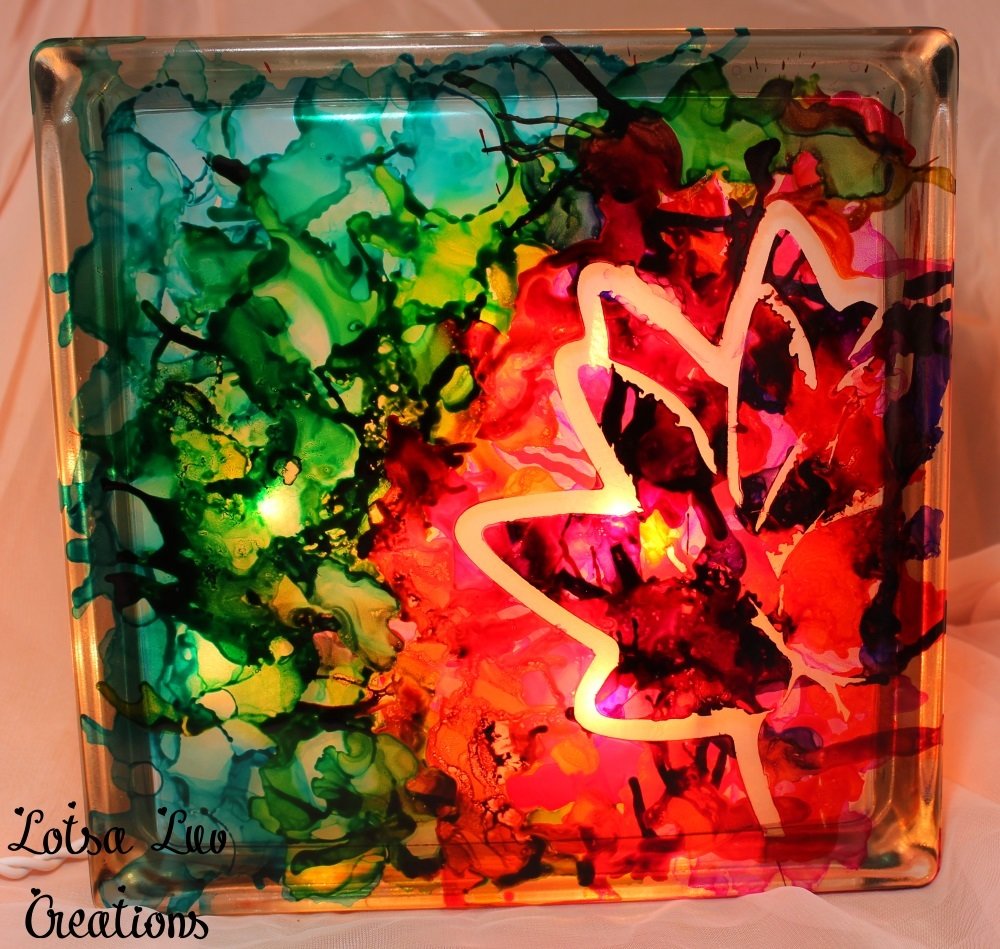 Water Lily - Painted Glass Light