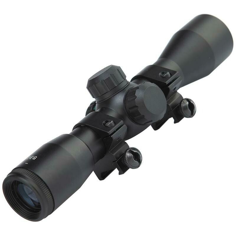 Dual Illuminated Tactical 4x32EG Riflescope with Rings Sniper Scope