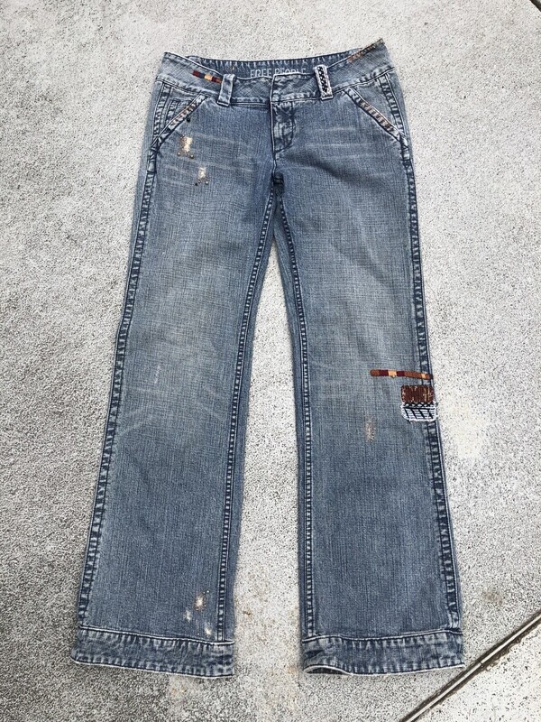 Free People Patchwork Jeans
