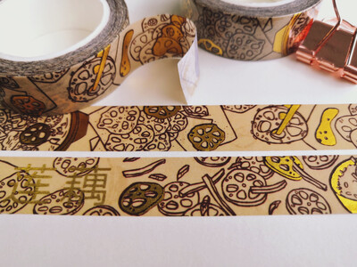 Lotus Root Dishes - Gold Foil Washi Tape