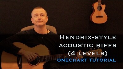 Hendrix style acoustic riffs in 4 levels