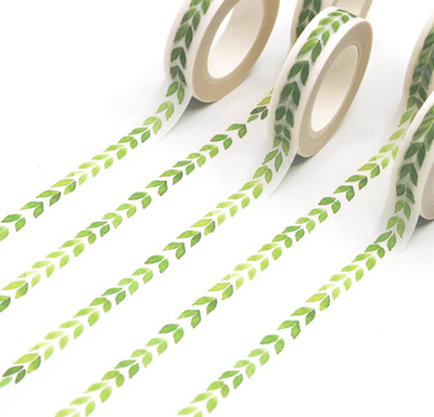 Green Leaves Paper Tape 10mm
