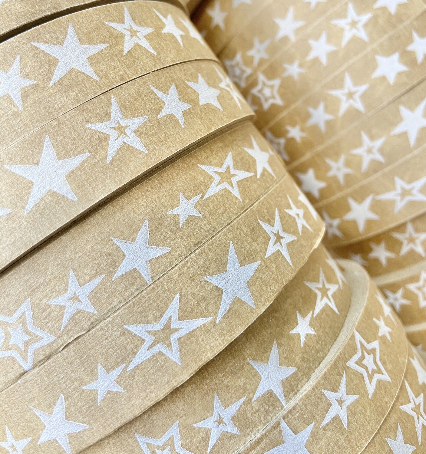 Stars Self Adhesive Brown Paper Tape