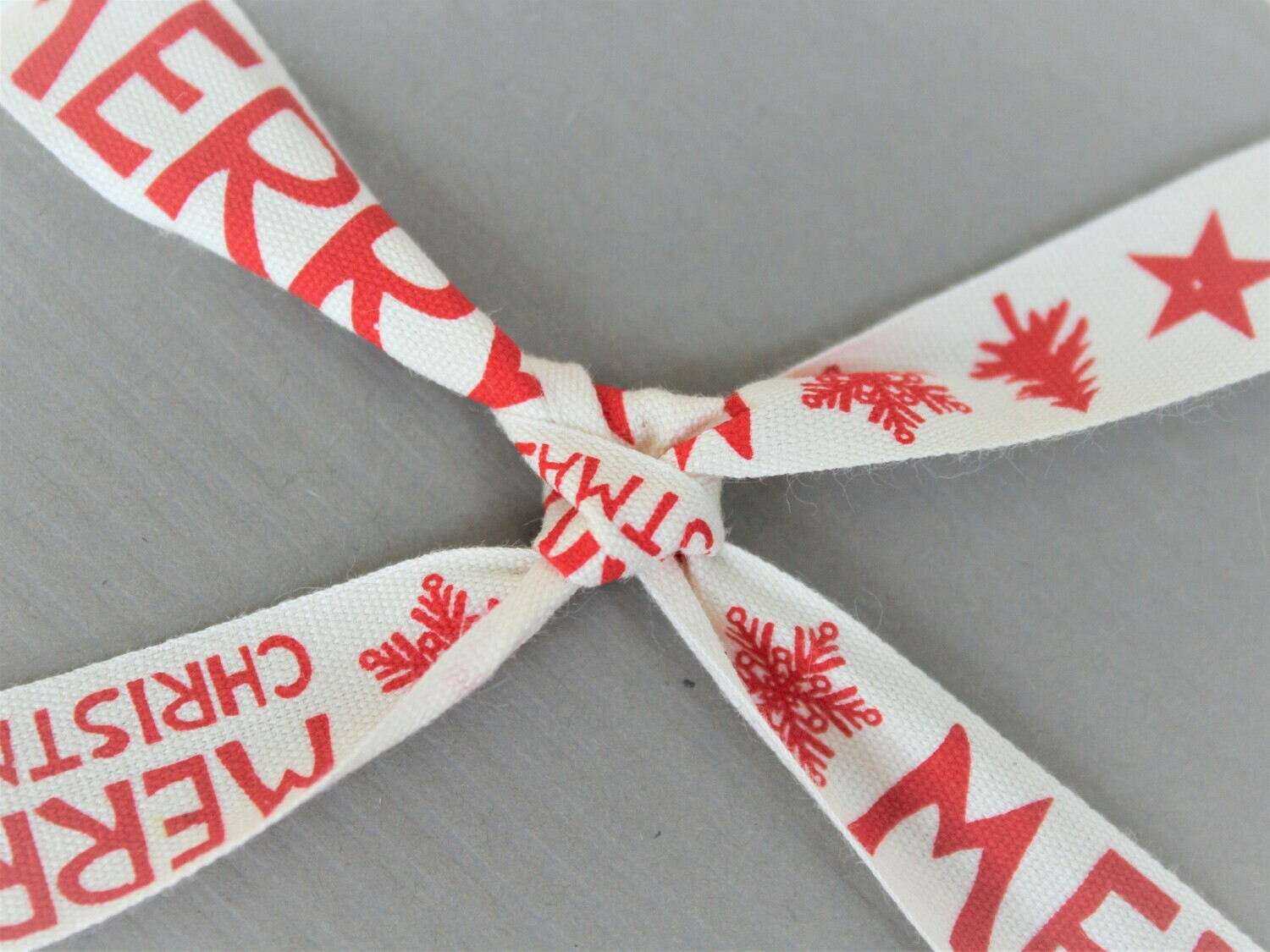 Modern MERRY Christmas Cotton Ribbon