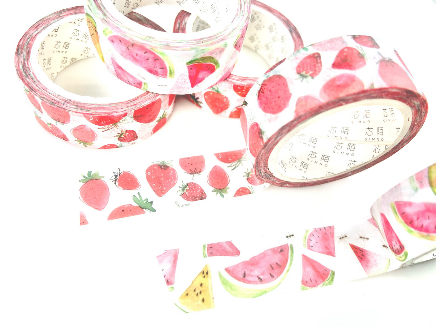 Wonky Strawberry Paper Tape 15mm