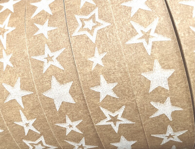NATURALLY WRAPT Stars Brown Paper Tape 18mm