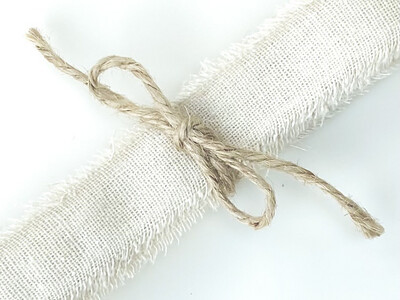 Natural Linen Ribbon with Frayed Edge 25mm
