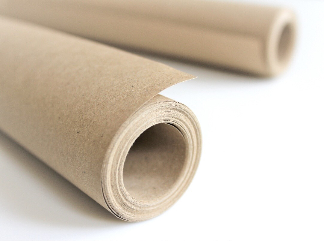 Natural Recycled Kraft Wrapping Paper Rolls 50cm  x 6m 50gsm