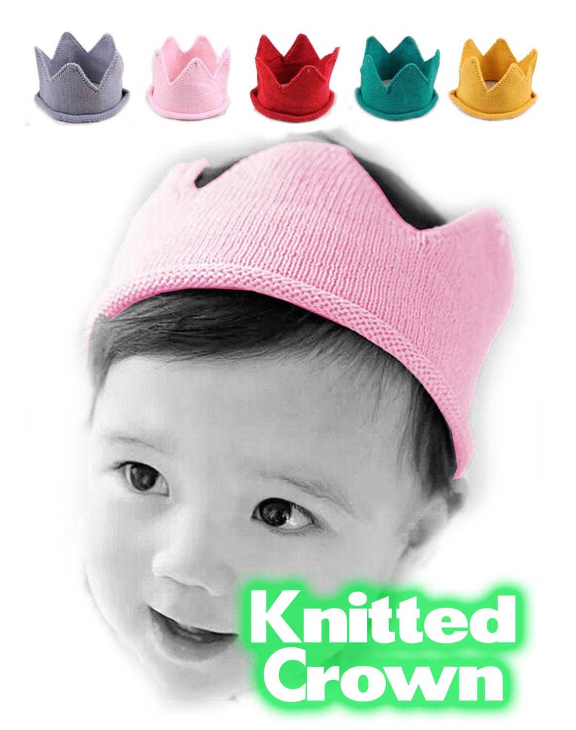👑 Customizable Knitted Crown (5 colors)