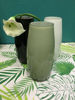 Vase obus 19 cm en verre coloris au choix