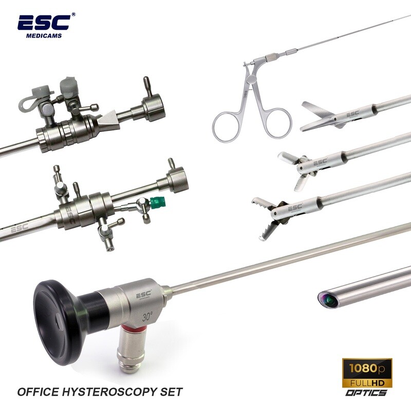 Office Hysteroscopy Set with Hysteroscope, Sheath, Graspers