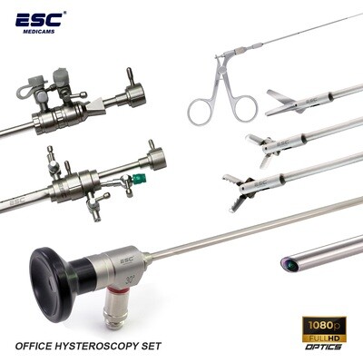 Office Hysteroscopy Set - Full HD Hysteroscope, Operative & Diagnostic Sheath, Semi Rigid Forceps 3pc.