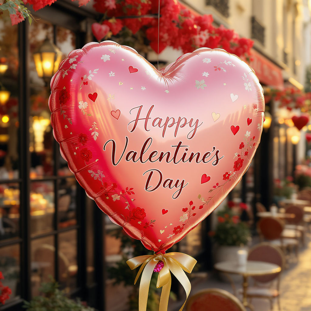 Valentine Balloon rose arrangement – Arizona Roses