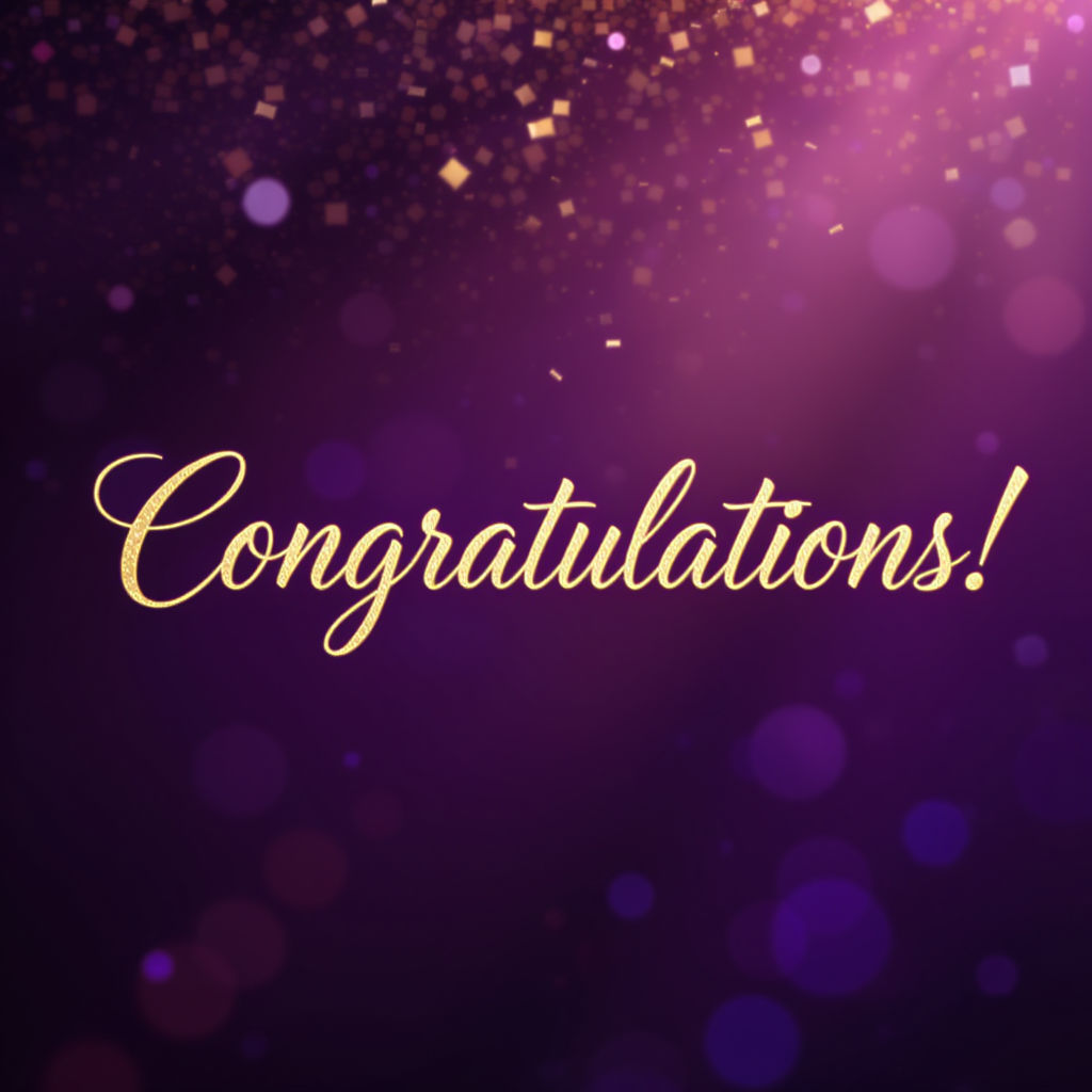 Purple Congrats – view 1