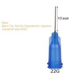 Blunt needle with Luer connector, 22ga (blue) x 0.5in (12mm), non-sterile, 50 pieces