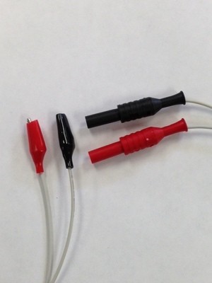Stimulator Cable - Set 2 (Red and Black) Safety Connector to Alligator