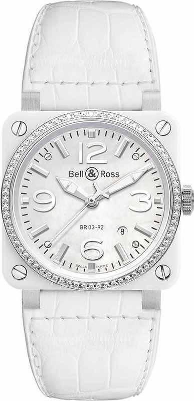 Bell & Ross BR03-92 White Ceramic & Diamond BR0392-WH-C-D-SCA