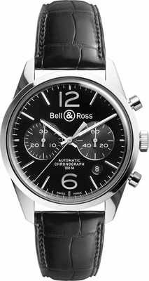 Bell & Ross BR126 Vintage Officer BRG126-BL-ST-SCR
