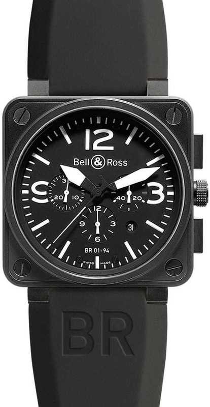 Bell & Ross BR01-94 Chronograph Carbon Finish Steel Instrument BR0194-BL-CA