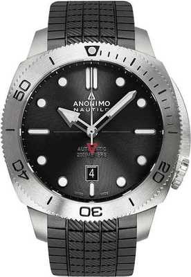 Anonimo Nautilo Steel Black Dial Rubber Band
