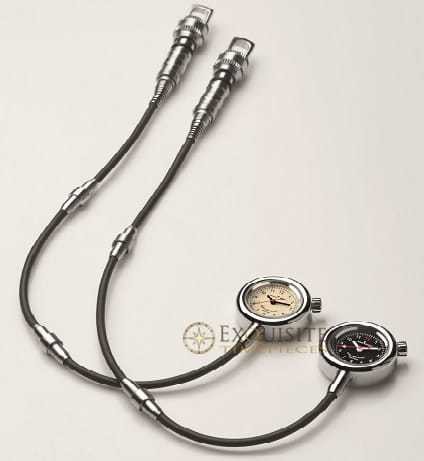 Giuliano Mazzuoli Manometrino Pocket Watch Polished Steel Case Black Dial