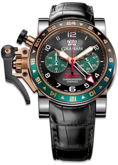 Graham Chronofighter Oversize GMT Black BRG Steel & Gold 2OVGG.B16A