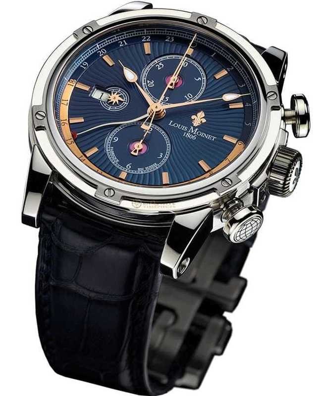 Louis Moinet Geograph Steel Midnight Dial LM-24.10.25