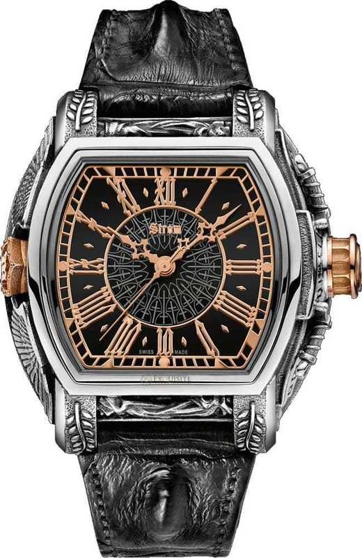 Strom Agonium Michaeli Silver 18k Red Gold, Black Dial 