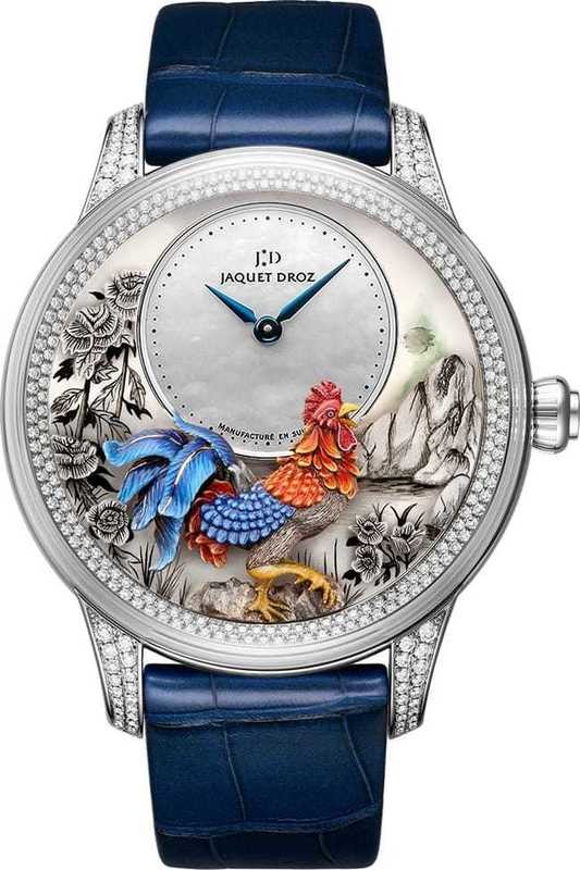 Jaquet Droz Petite Heure Minute Relief Rooster