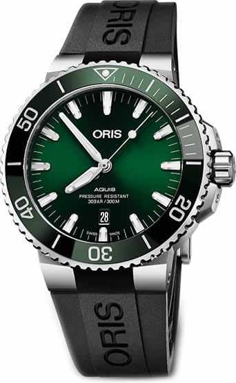 Oris Aquis Date Green Dial on Strap