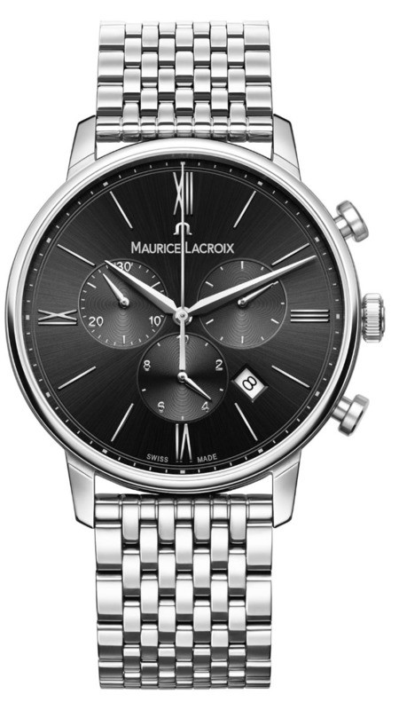 Maurice Lacroix Eliros Chronograph Black Dial on Steel Bracelet EL1098-SS002-310-2