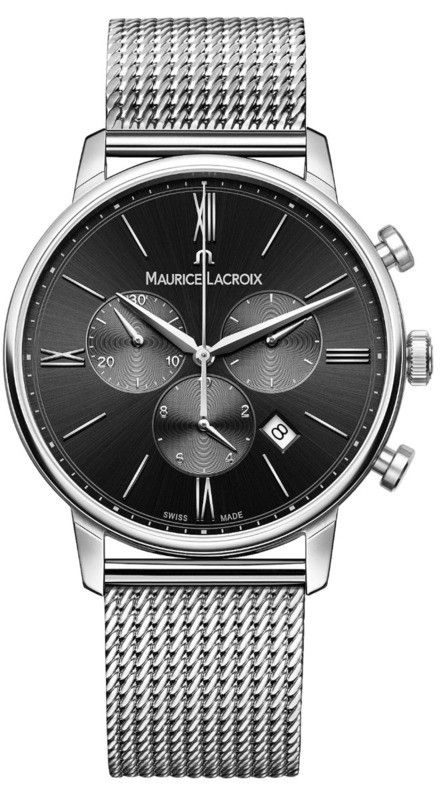 Maurice Lacroix Eliros Chronograph Black Dial on Steel Bracelet EL1098-SS002-310-1