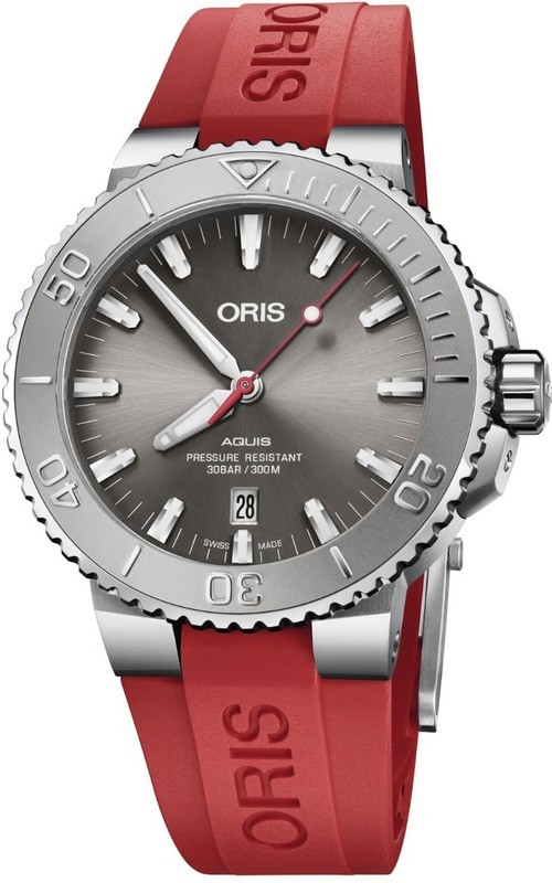 Oris Aquis Date Relief Red Strap