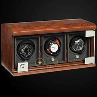 Underwood Watch Winder Three Module Unit Briarwood