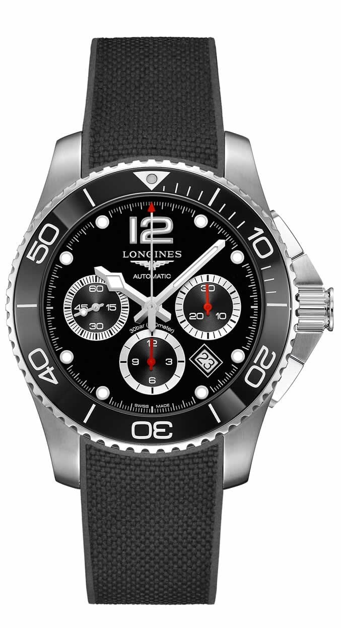 longines chronograph black