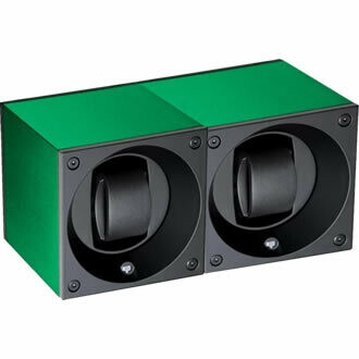 SwissKubik Watch Winder Duo Green Aluminium with Window Protect