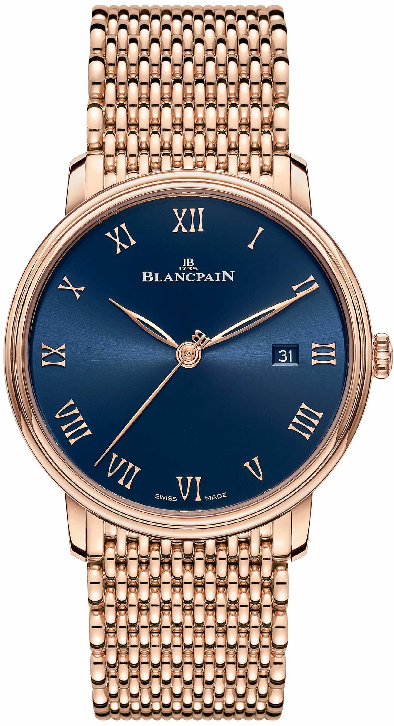 Blancpain 6651-3640-MMB Villeret Ultraplate Blue Dial on Bracelet -  Exquisite Timepieces