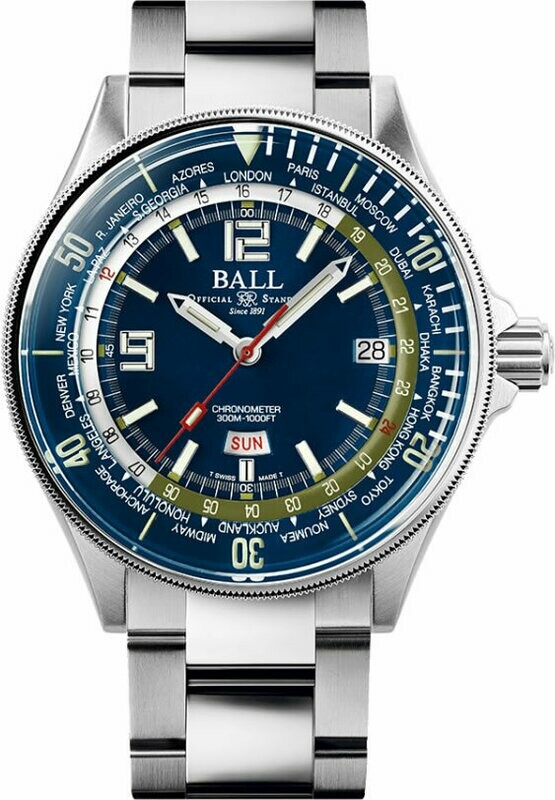 Ball Engineer Master II Diver Worldtime 42mm Blue Dial