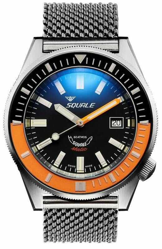 Squale Matic Orange Bezel on Bracelet