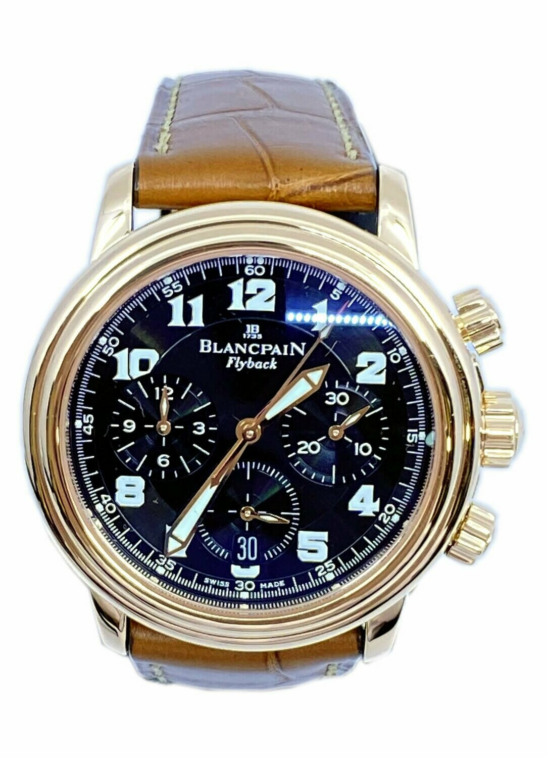 Blancpain Leman Chronograph Flyback 2185 18k Rose Gold Exquisite