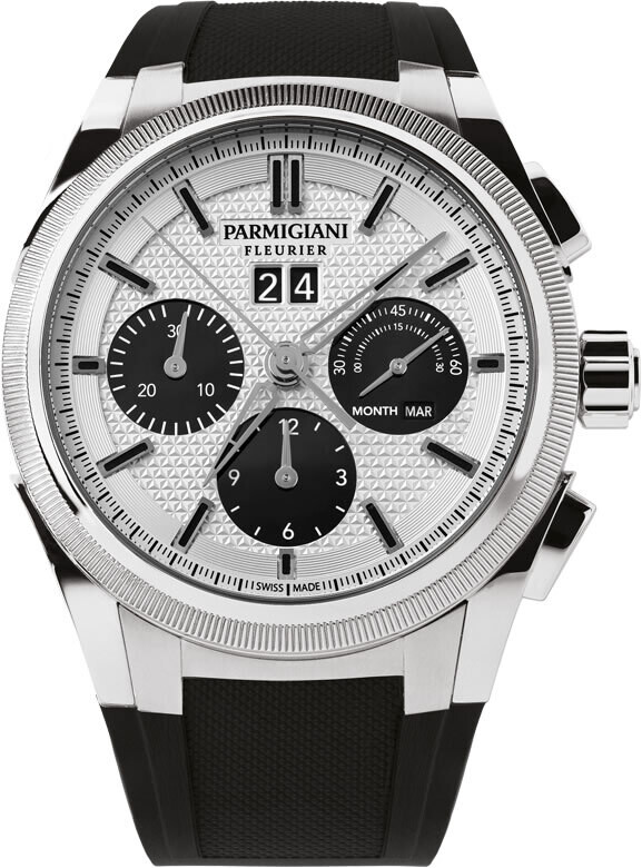 Parmigiani Fleurier PFC906-0000140-X01482 Tondagraph GT Steel Silver Black on Strap