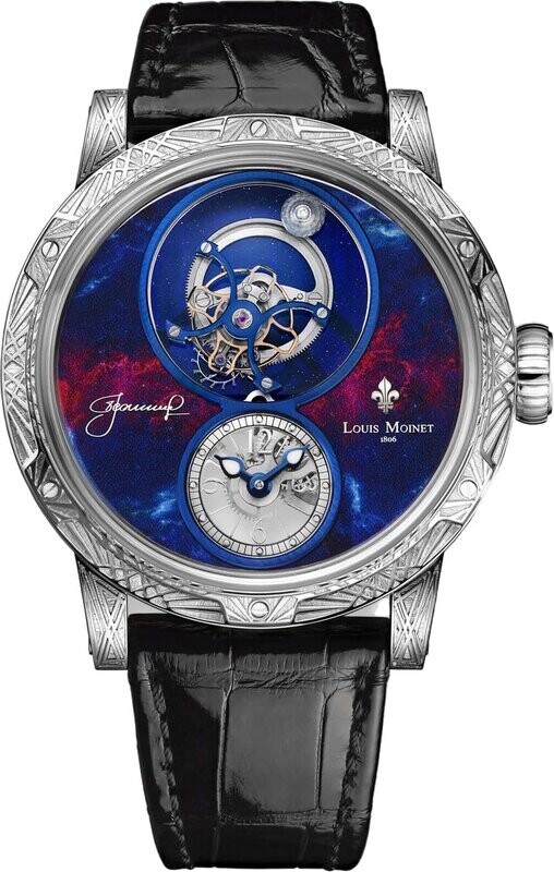 Louis Moinet Spacewalker 18k White Gold Hand Engraved Limited Edition