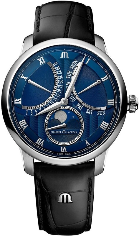 Maurice Lacroix Masterpiece Moonphase Retrograde Blue Dial 43mm