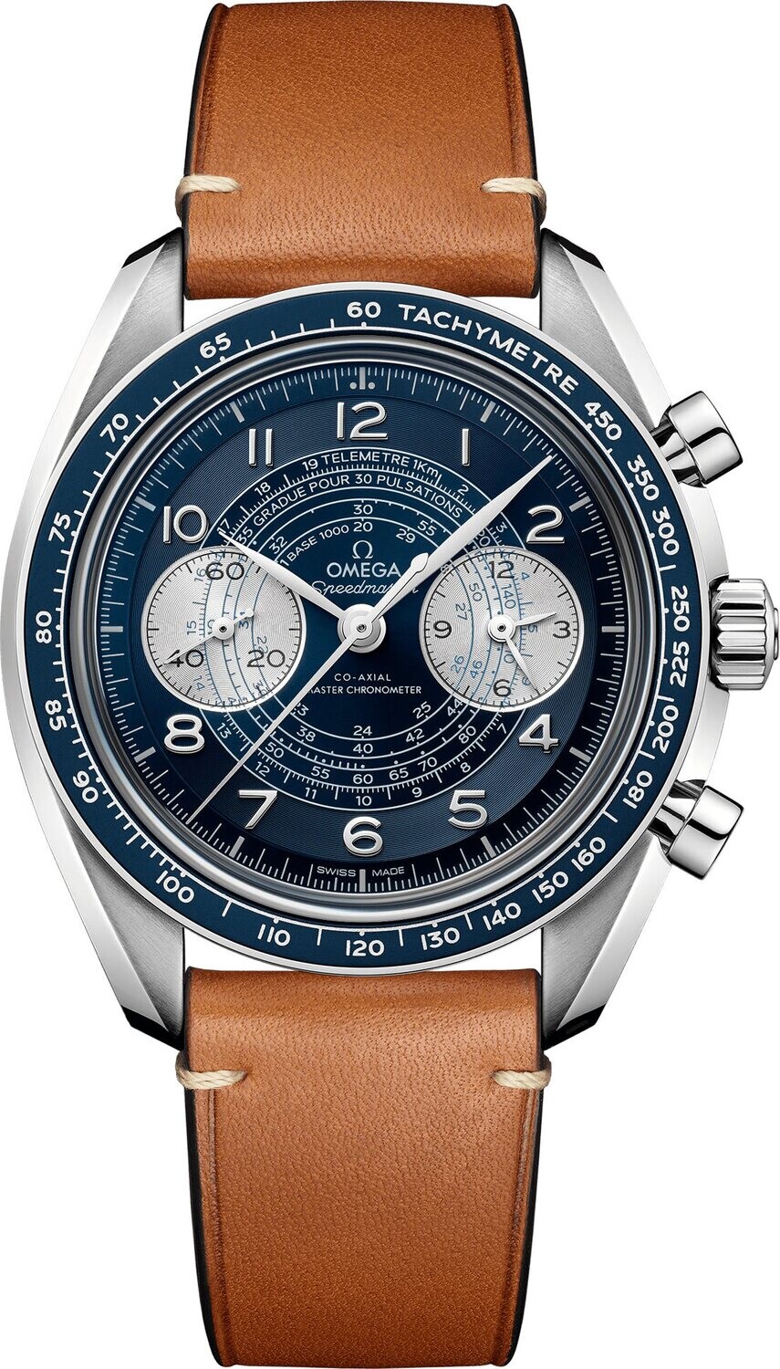 Omega Speedmaster Chronoscope 43mm Blue Dial on Strap - Exquisite Timepieces