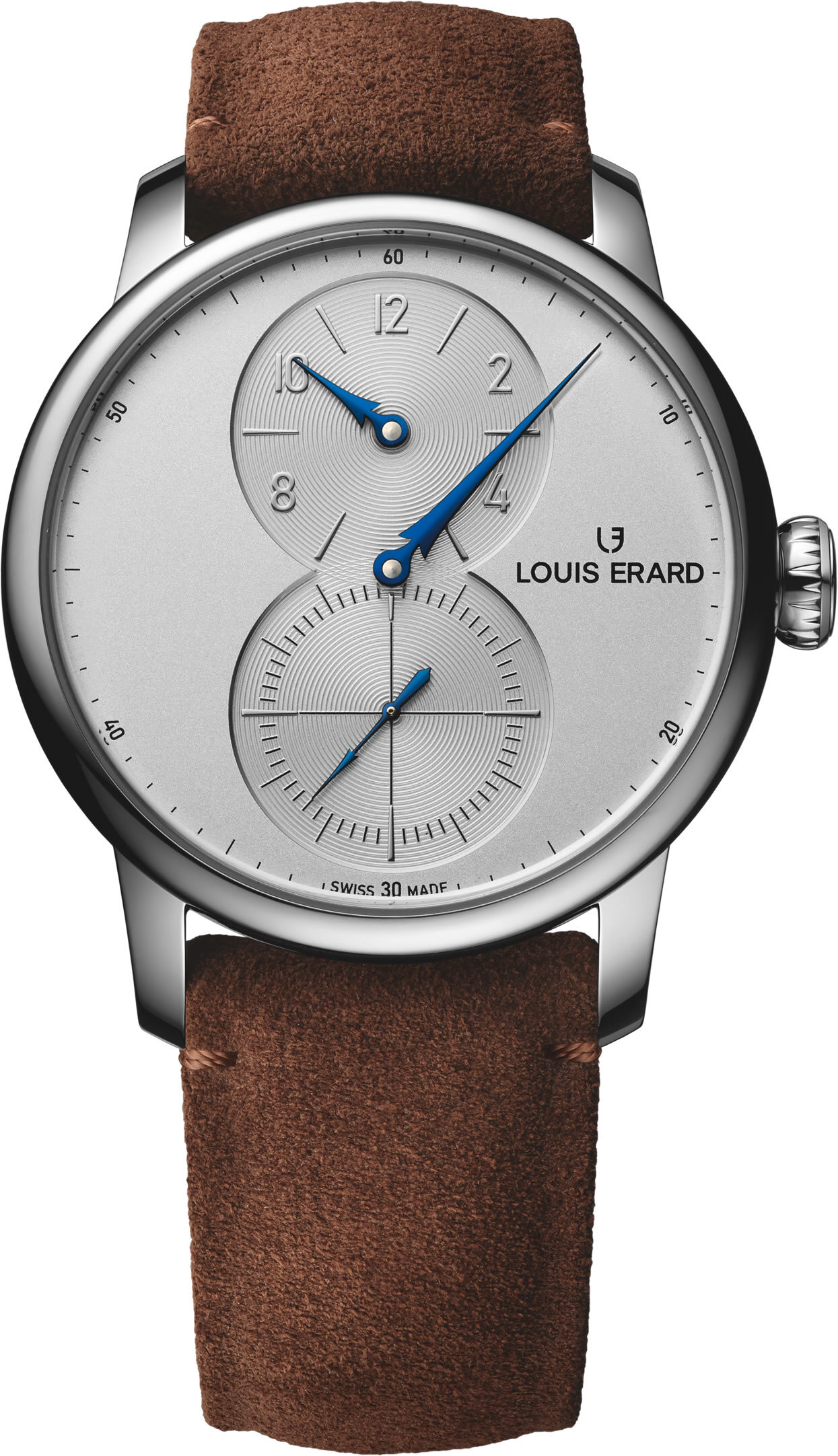 Louis Erard Men's 'Excellence' Silver Dial Brown Leather Strap Automatic Watch 85237AA21.BVA31